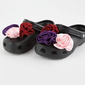 Crocs Jibbitz™ Rosette Charms Deep Purple, Dark Red & Blush Pink 6 Total